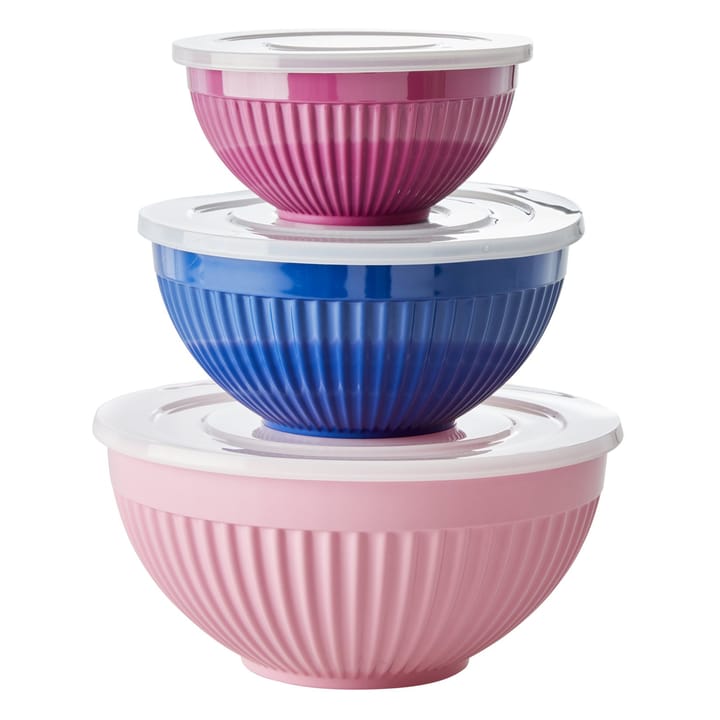Rice melamine bowls with lid 3-pack - Simply yes - RICE