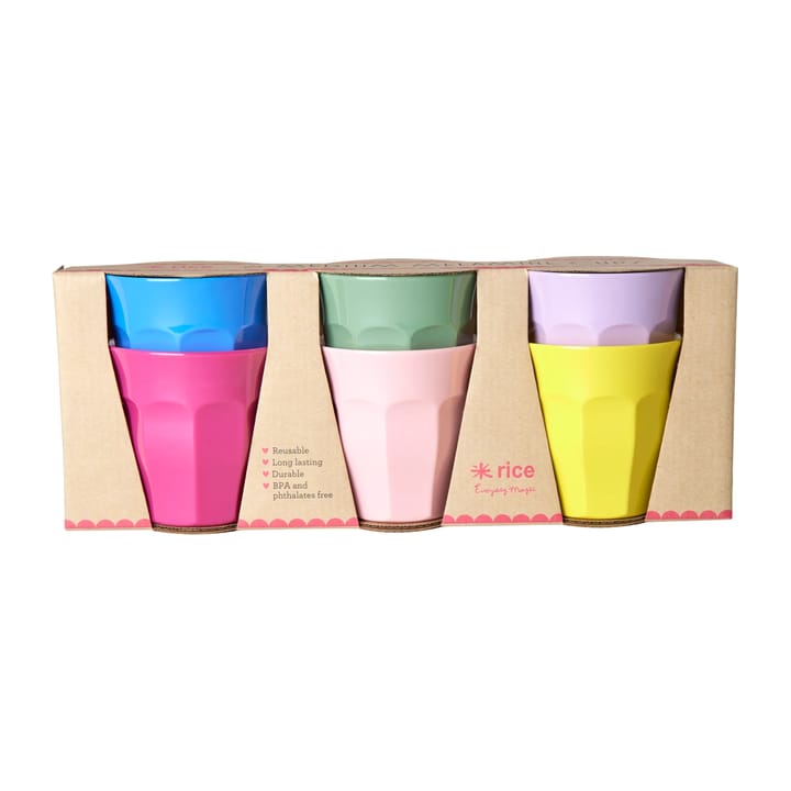 Rice melamine cup medium 6-pack - Multicolor - RICE