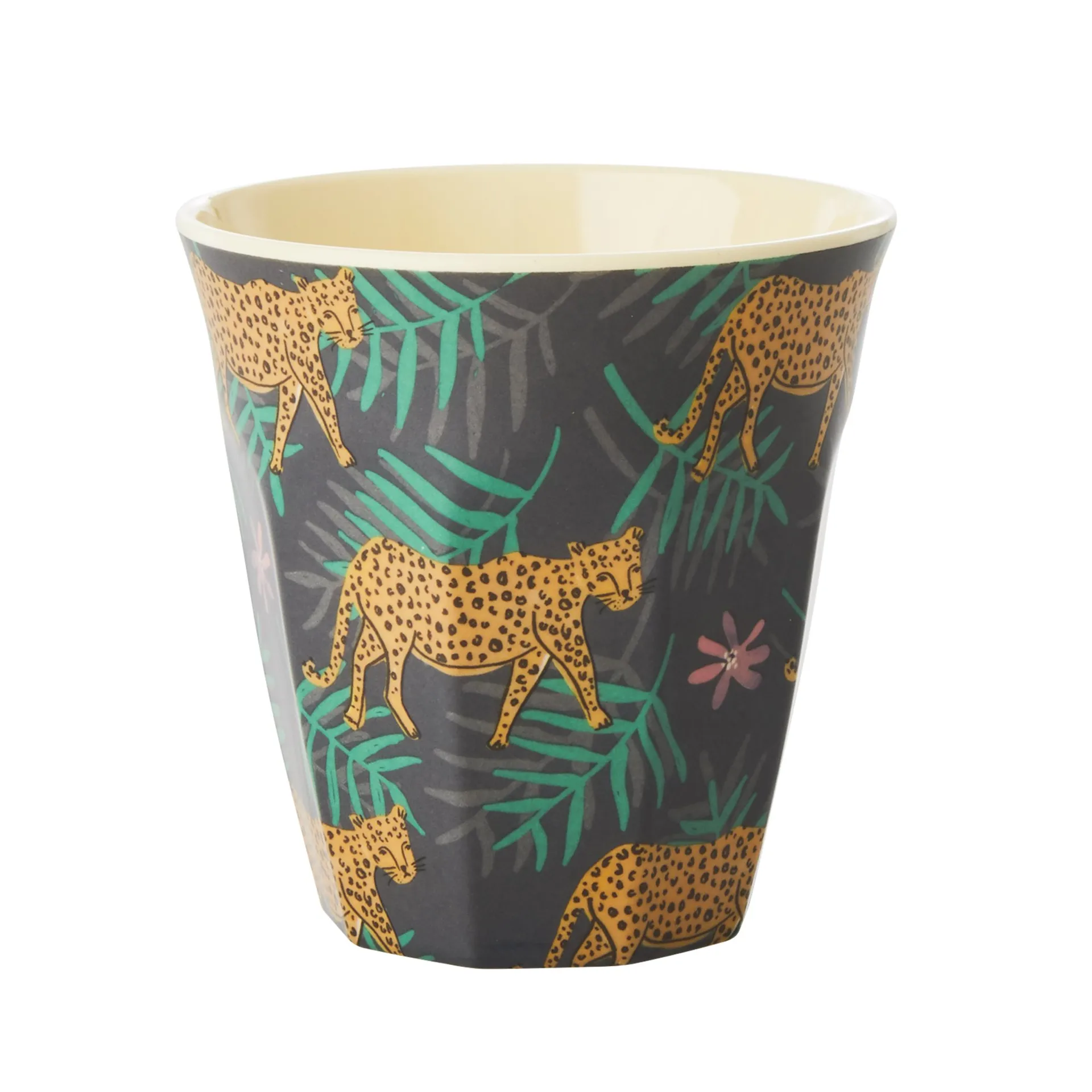 Rice melamine cup medium, Leopard and leaves RICE