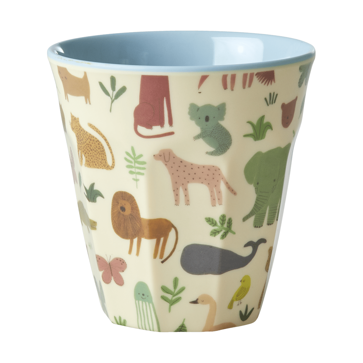 Rice melamine cup medium Sweet Jungle Print-Soft blue
