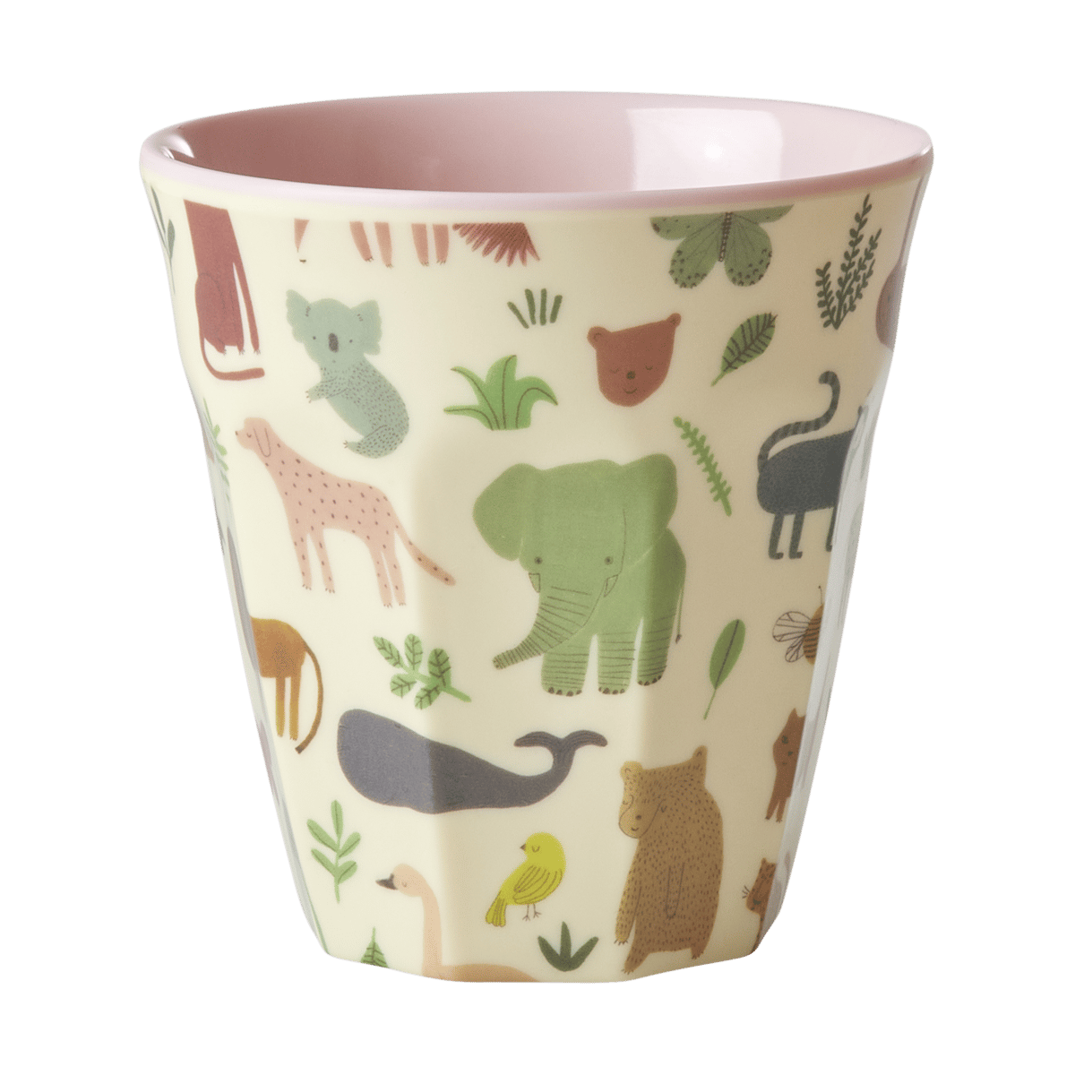 Rice melamine cup medium Sweet Jungle Print-Soft Pink