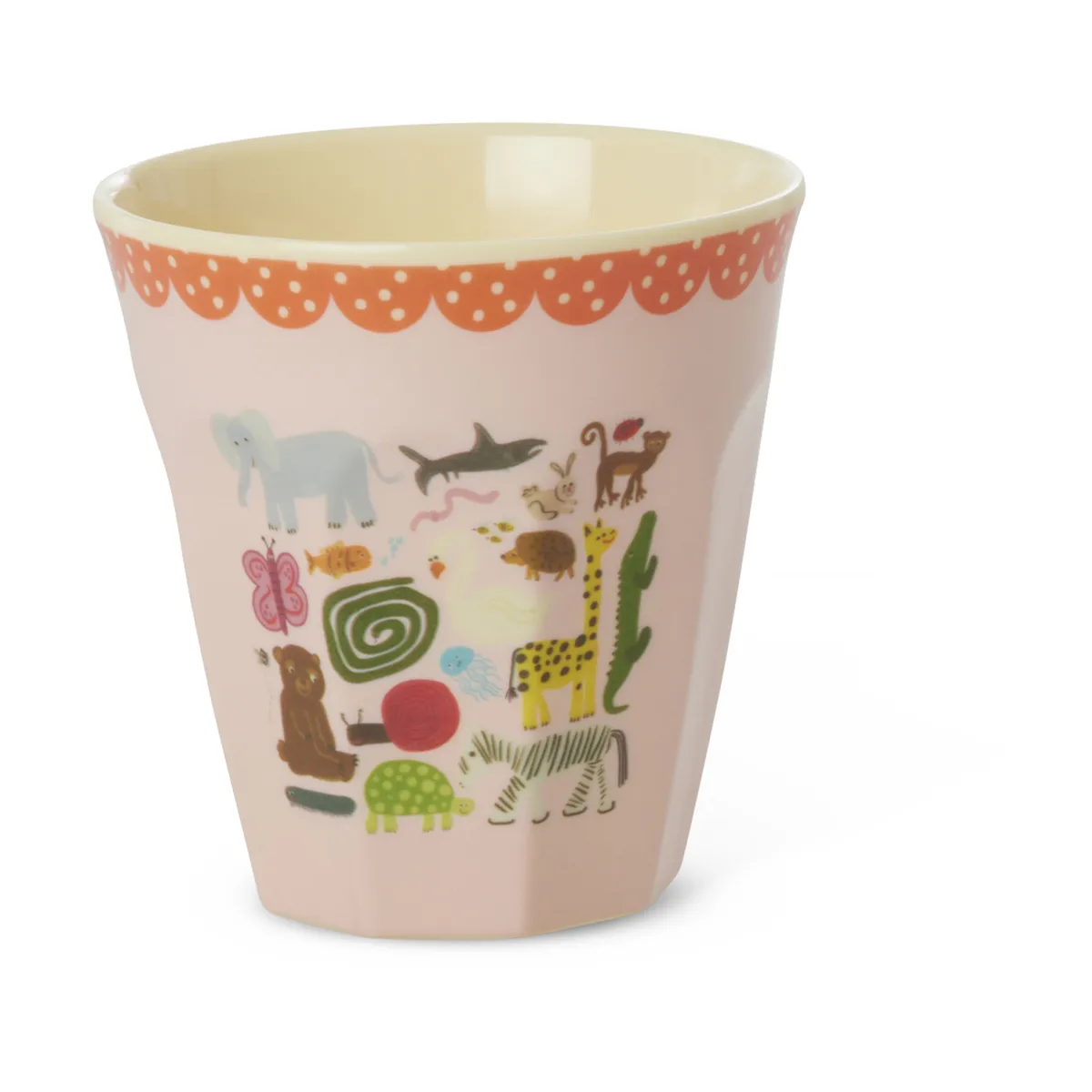 RICE Rice melamine cup medium Wildlife pink