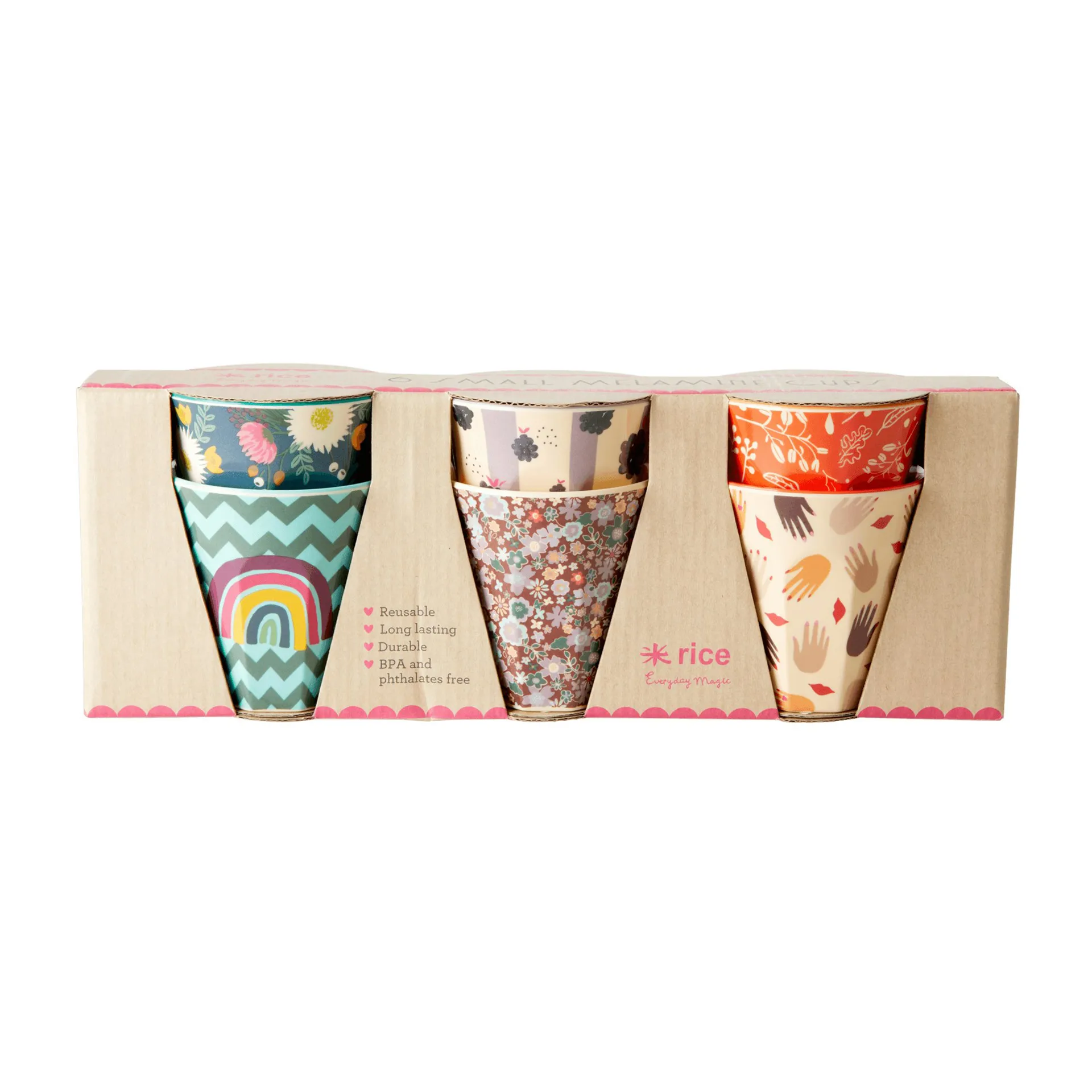 Rice melamine cup small 6-pack, Disco ball-prints RICE
