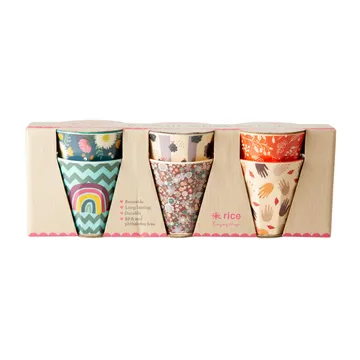 Rice melamine cup small 6-pack - Disco ball-prints - RICE