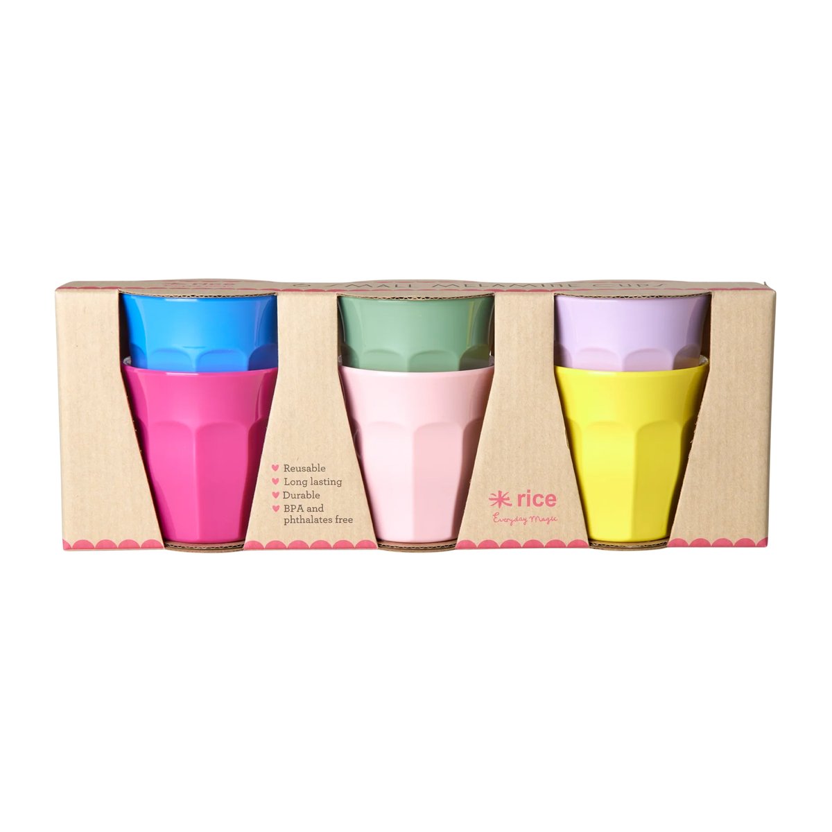 Rice melamine cup small 6-pack Multicolor | Scandinavian Design | Drinking glasses & tumblers | Multi