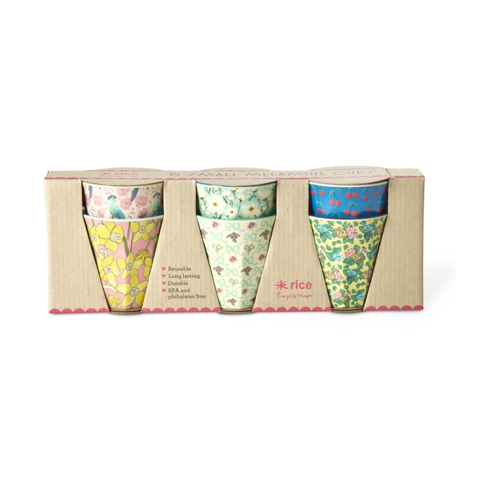 Rice melamine cup small 6-pack - Show your true colors prints - RICE