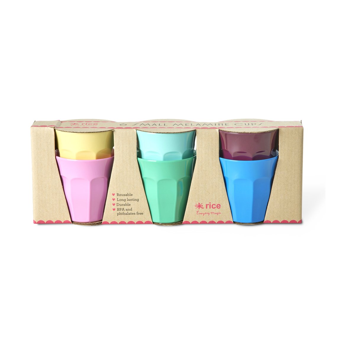 Rice melamine cup small 6-pack Show your true colours.