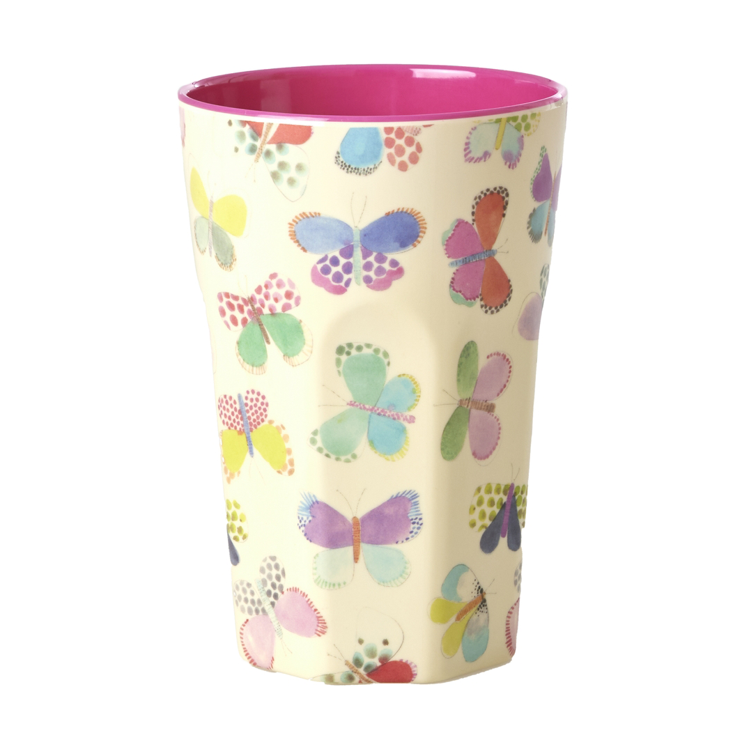 Rice melamine mug high Butterfly | Scandinavian Design | Drinking glasses & tumblers | Multi
