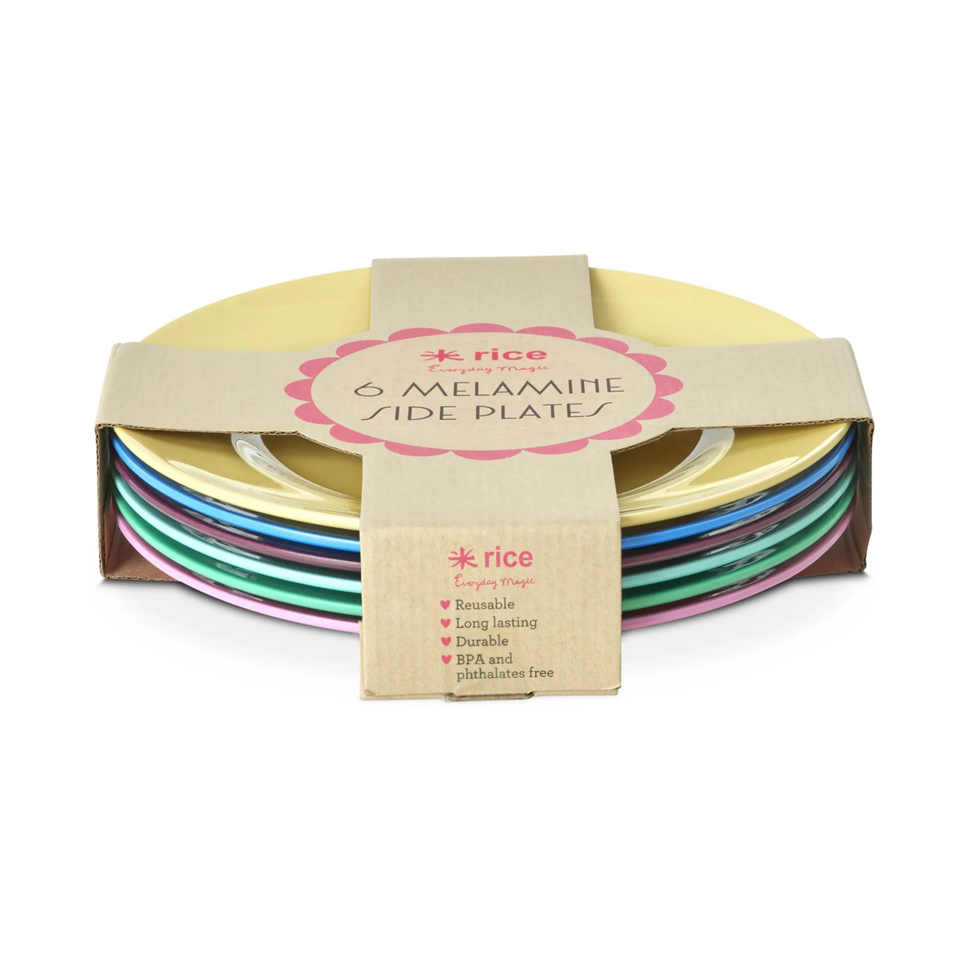 Mini Rice Plates Rice melamine plate Ø21 cm 6-pack from RICE - NordicNest.com