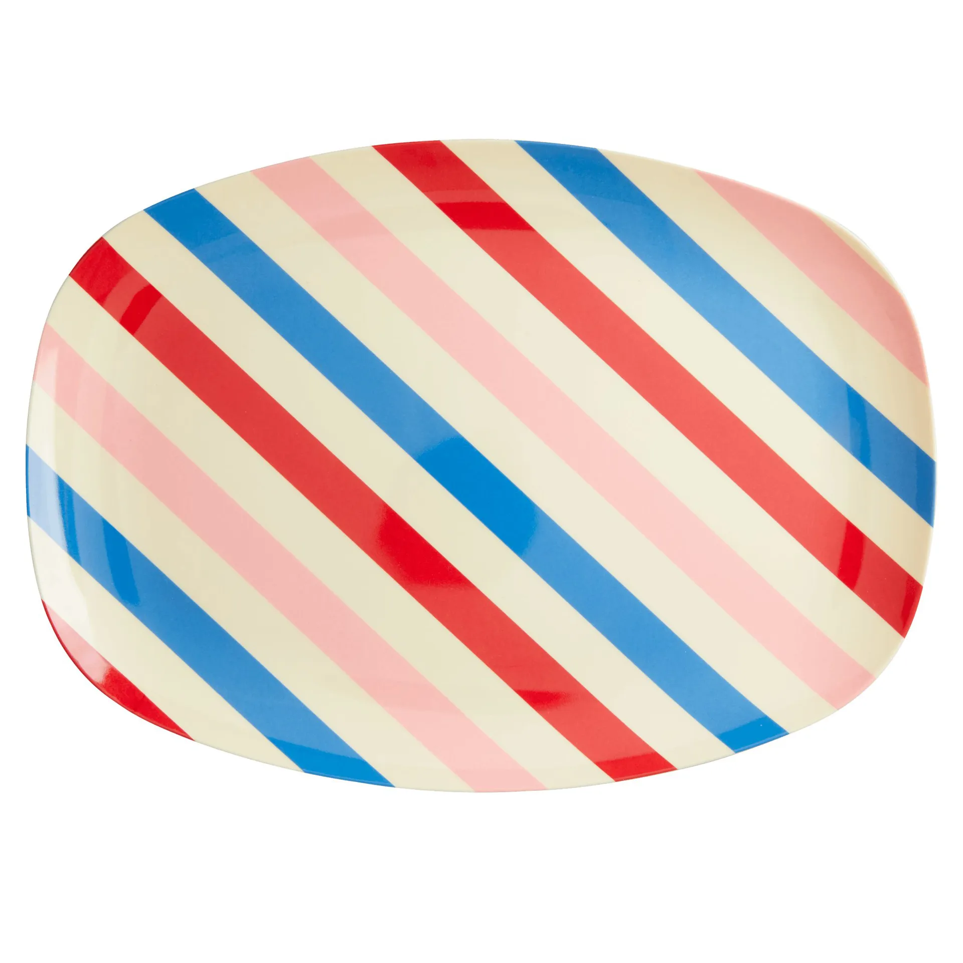 Rice melamine plate 22x30 cm, Candy stripes RICE