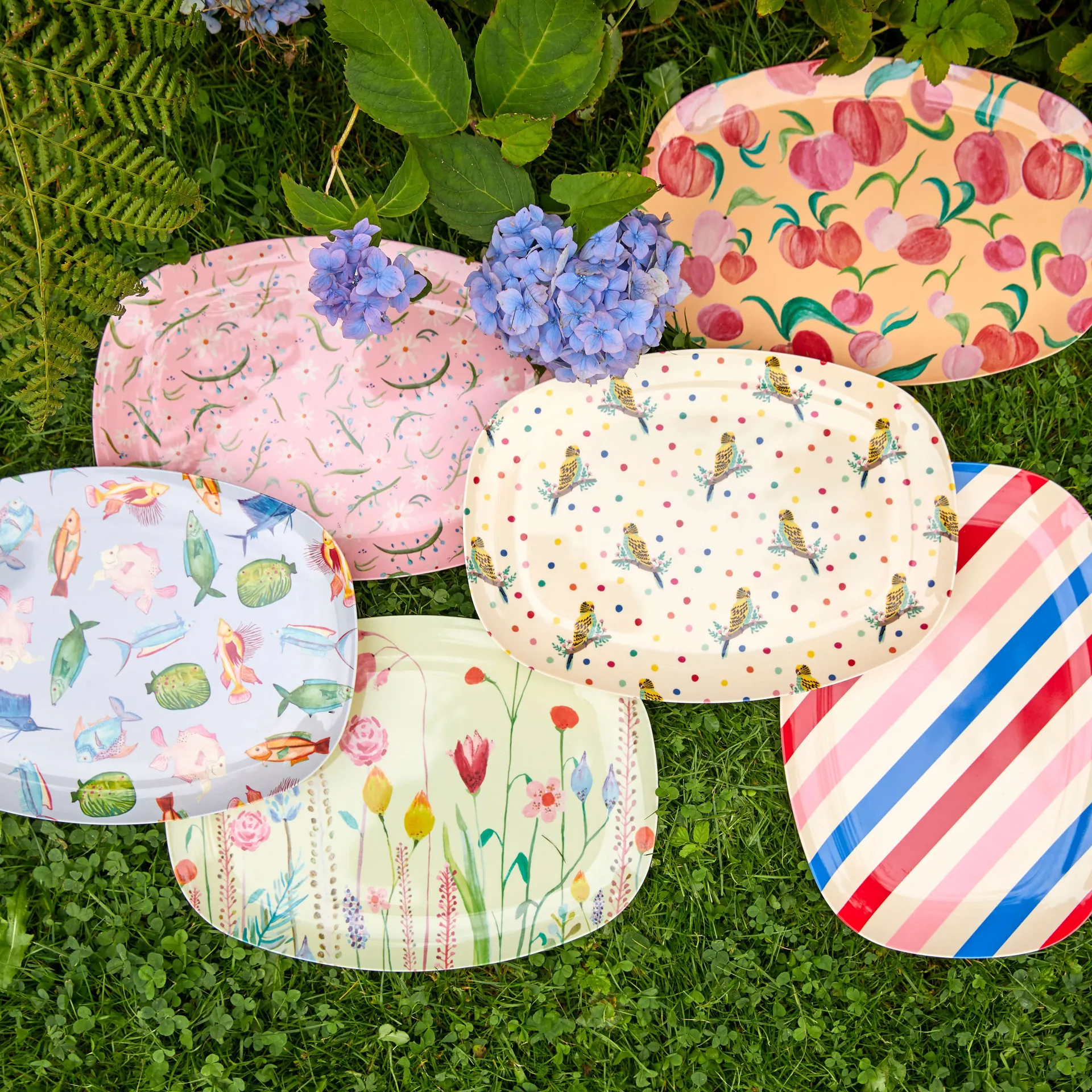 Rice melamine plate 22x30 cm, Candy stripes RICE