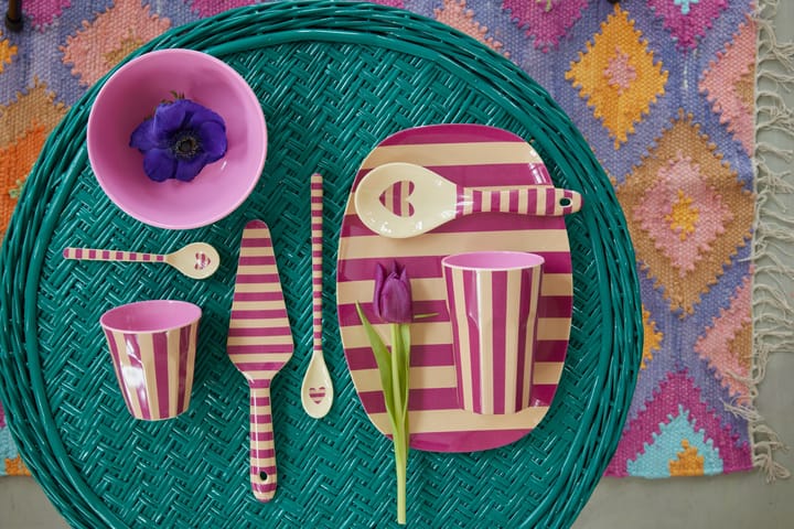 Rice melamine plate 22x30 cm, Graphic flower RICE