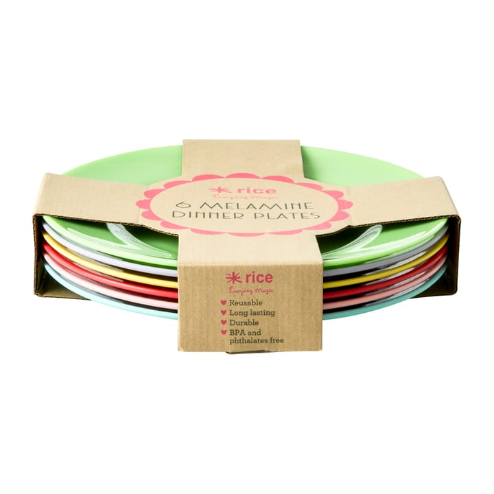 Rice melamine plate Ø26 cm 6 pieces, Yippie yippie yeah RICE