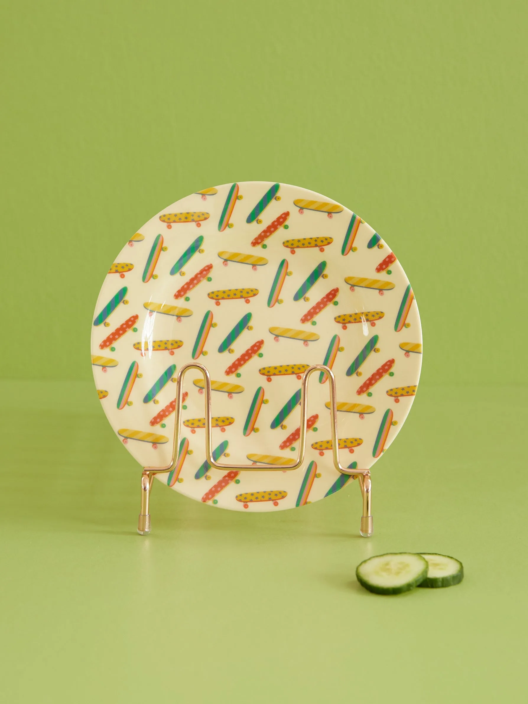 Rice melamine side plate Ø20 cm, Skateboard RICE