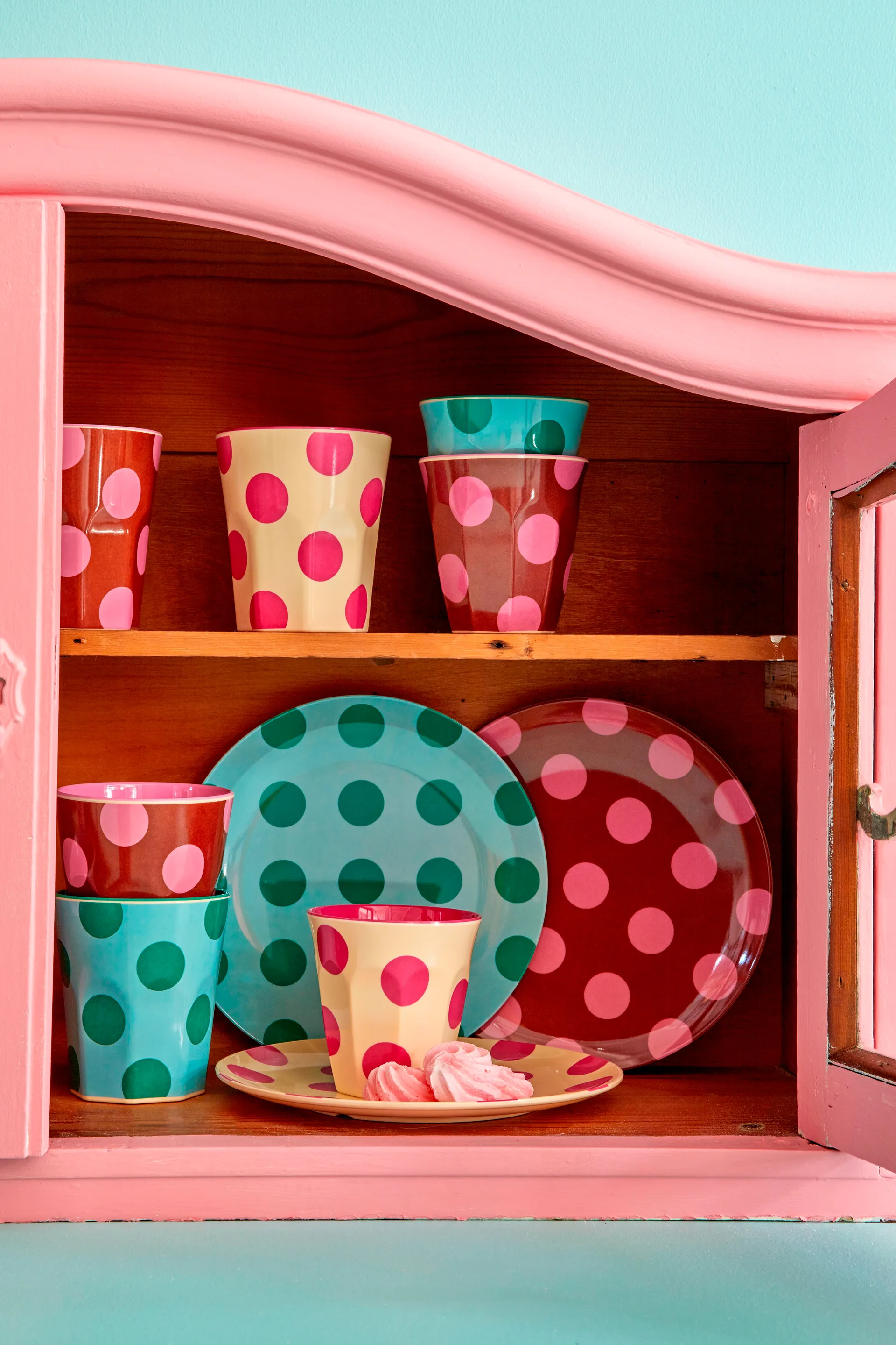 Rice melamine small plate 20 cm, Brown-soft pink RICE