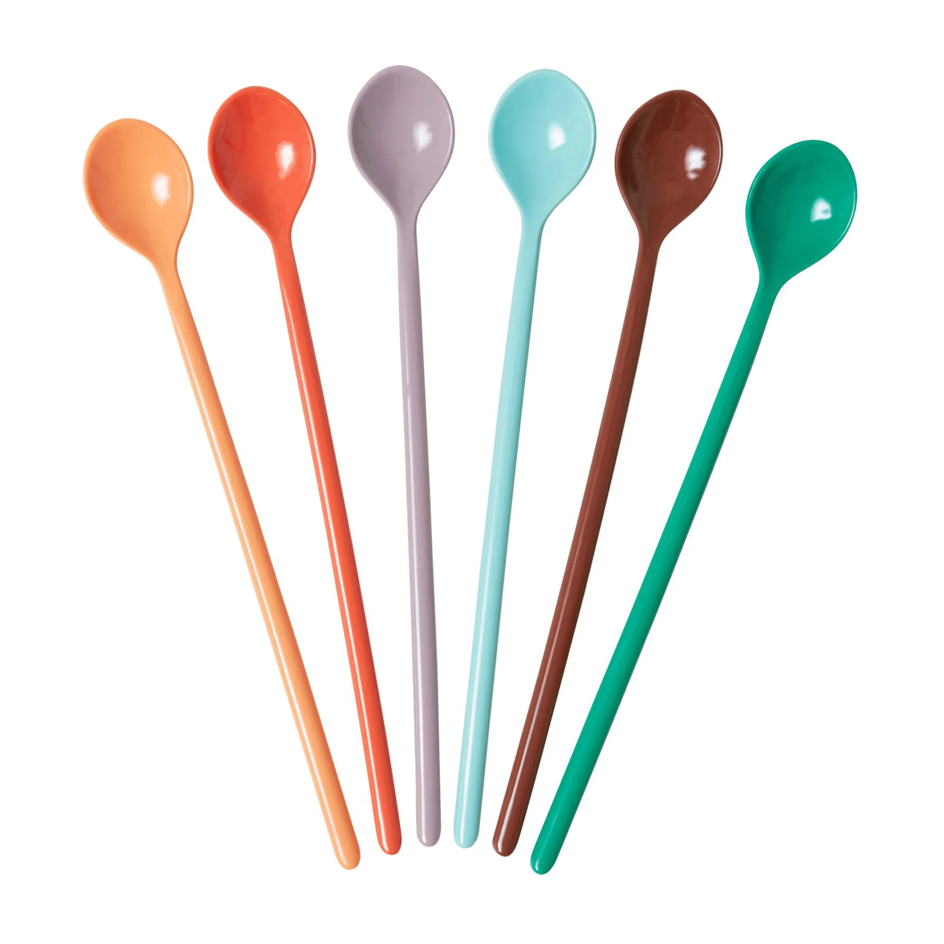 Rice melamine spoon long 6-pack, Disco ball-colors RICE