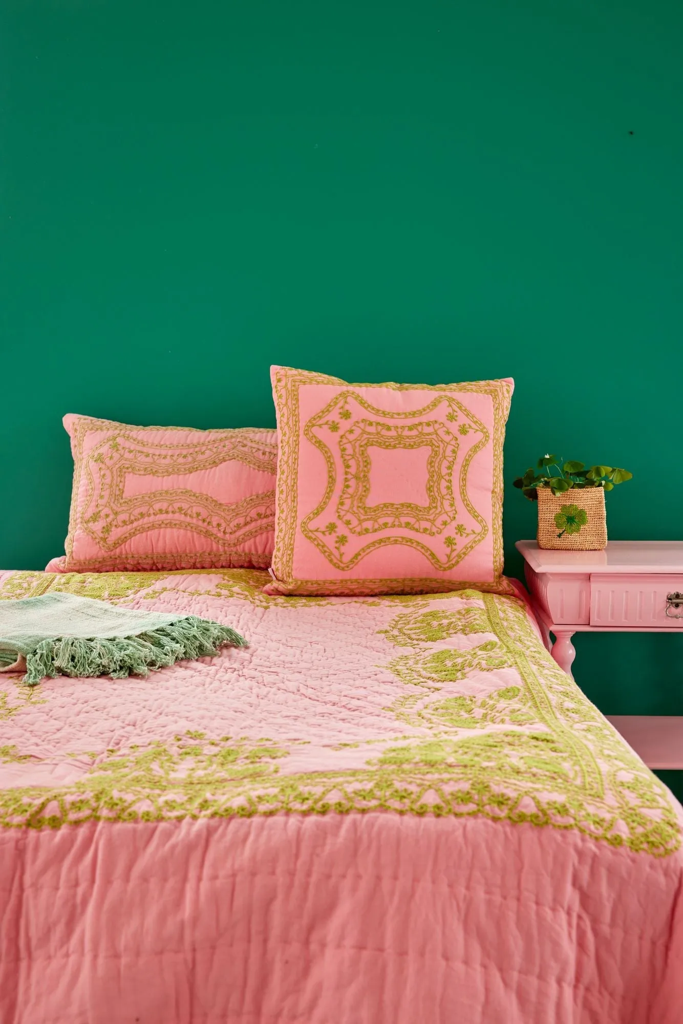Rice quilted bedspread 225x225 cm, Soft pink RICE