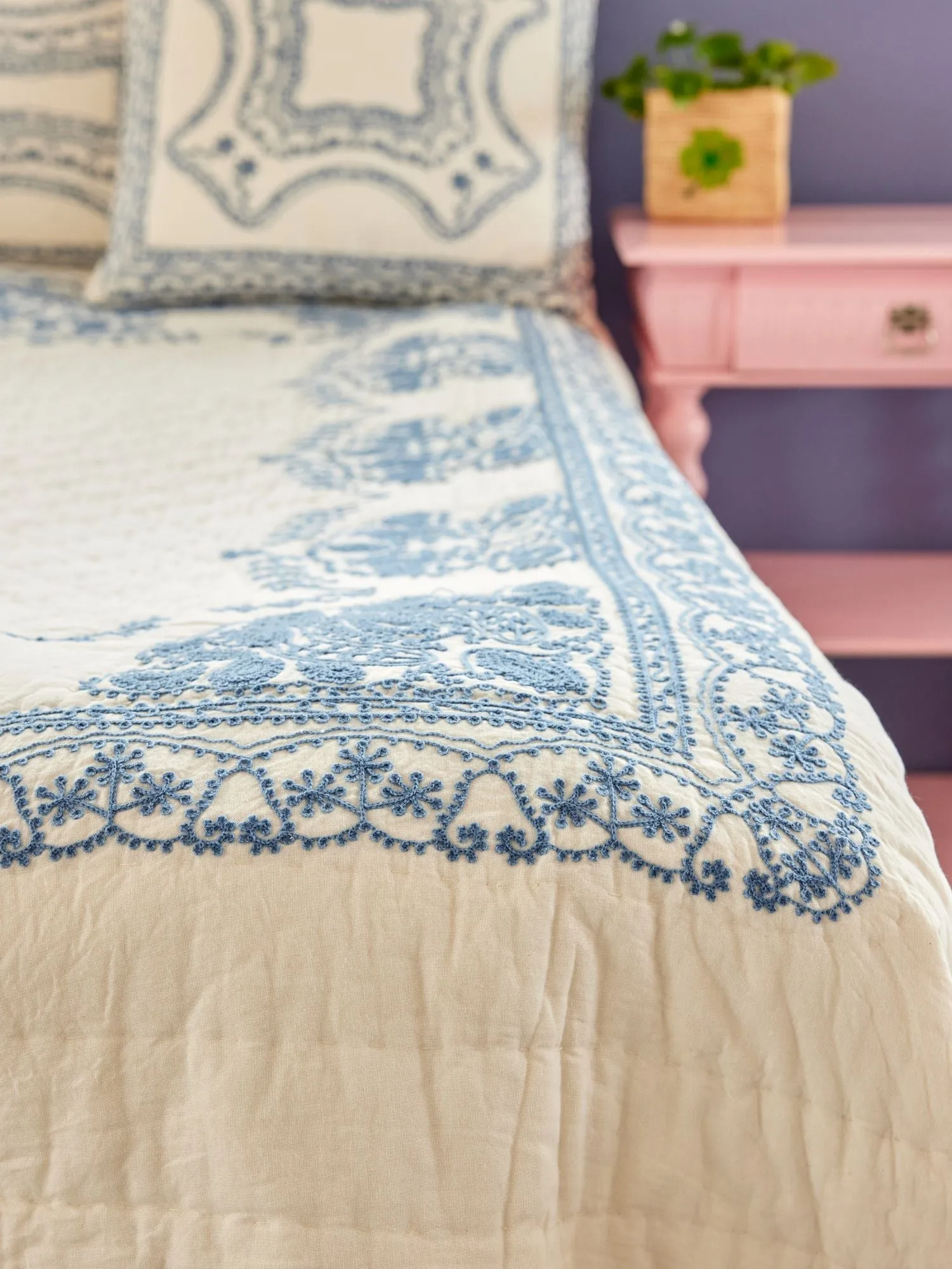 Rice quilted blanket 140x200 cm, White RICE