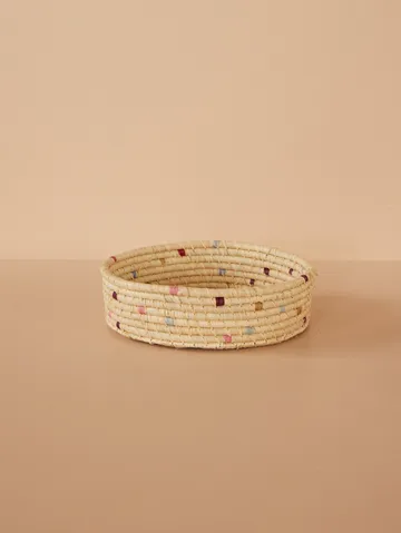 Rice raffia round storage basket small - Natural - RICE