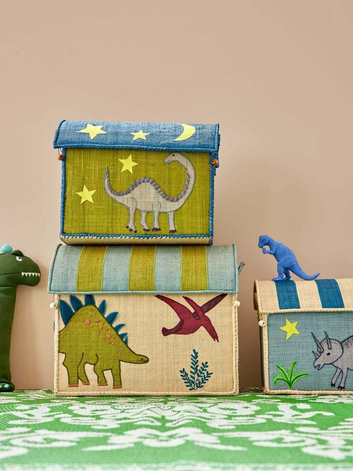 Rice raffia storage basket 3 pieces, New Dinosaur Theme RICE