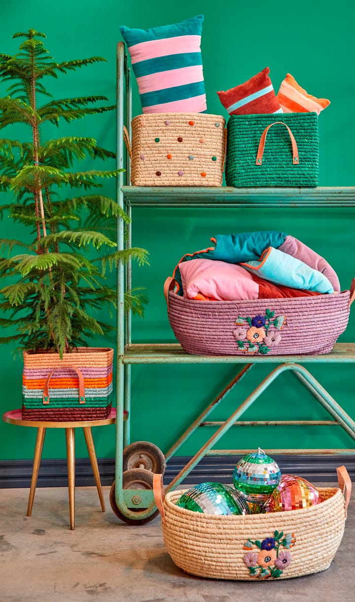 Rice raffia storage basket, Disco ball RICE