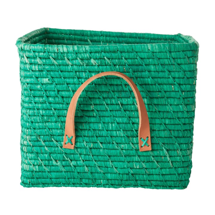 Rice raffia storage basket, Green RICE
