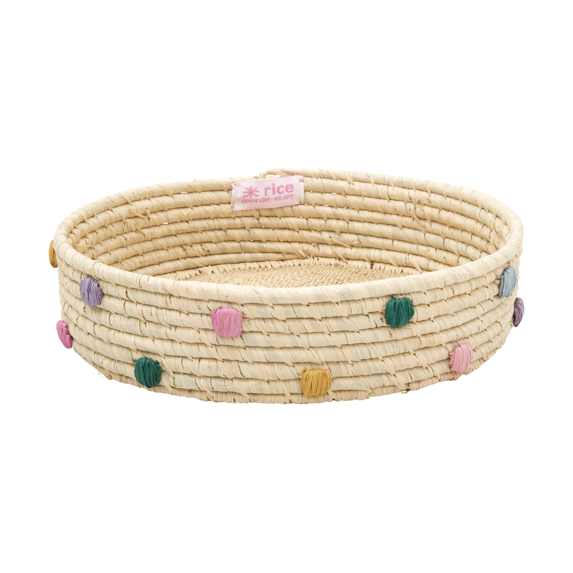 Rice raffia storage basket low Ø25 cm, Natural RICE