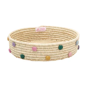 Rice raffia storage basket low Ø25 cm - Natural - RICE