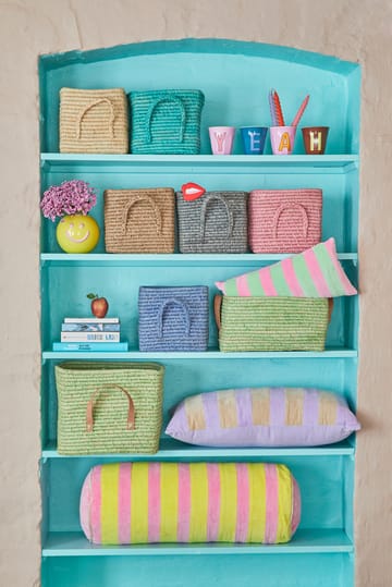Rice raffia storage basket - Soft green - RICE