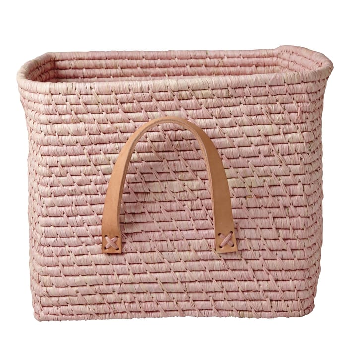 Rice raffia storage box - pink - RICE