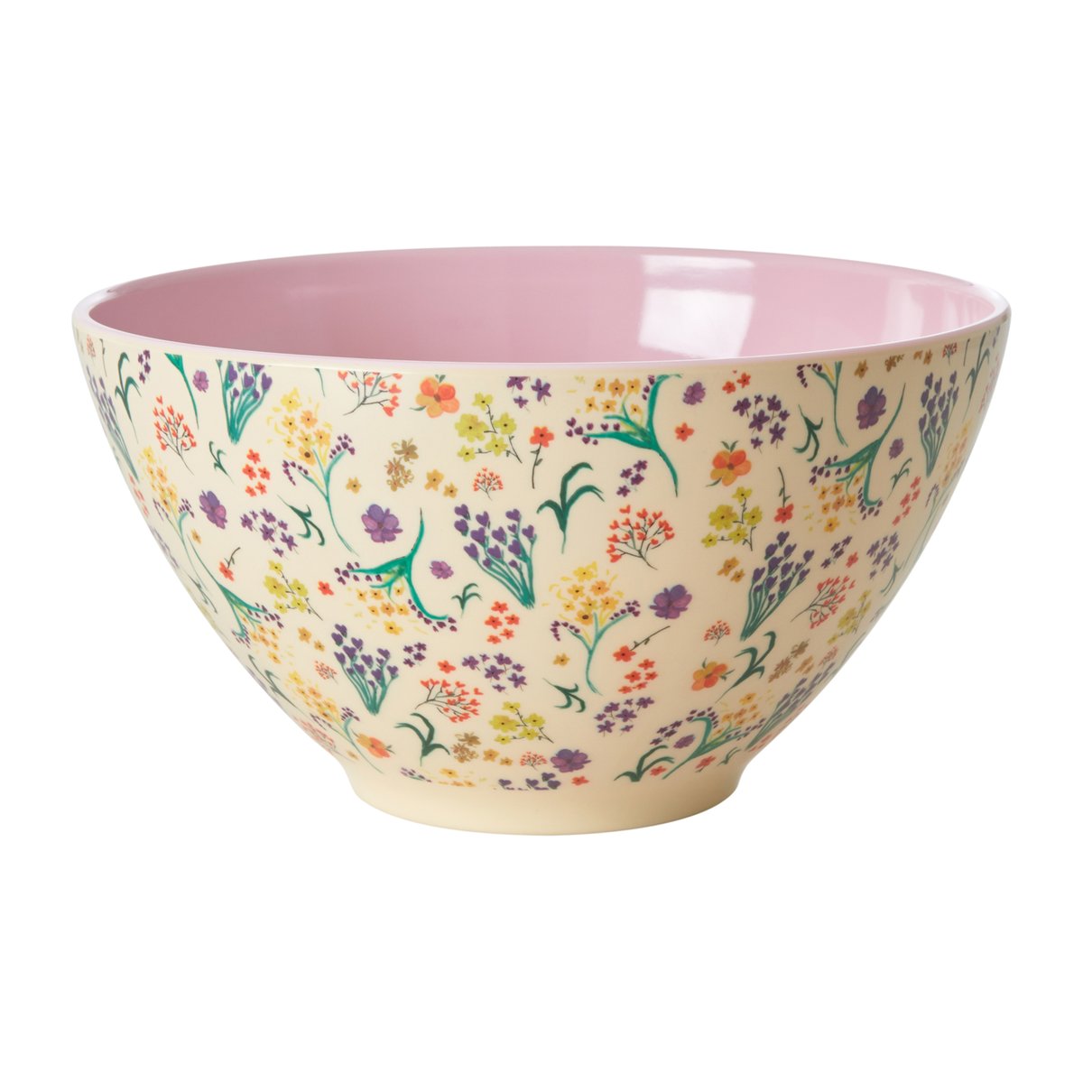 Rice salad bowl melamin o26.5 cm Wild flowers | Scandinavian Design | Salad bowls | Pink