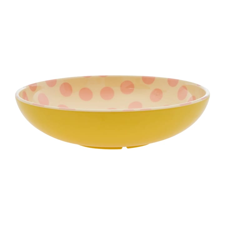 Rice salad bowl melamine Ø29.9 cm - Pink dots-yellow - RICE