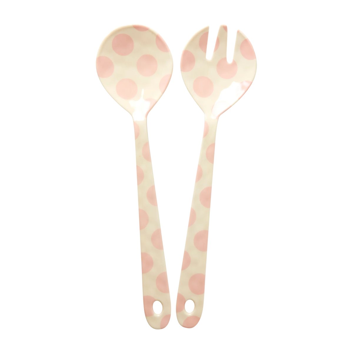 Rice salad servers melamine 2 pieces Pink dots | Scandinavian Design | Salad servers | Pink