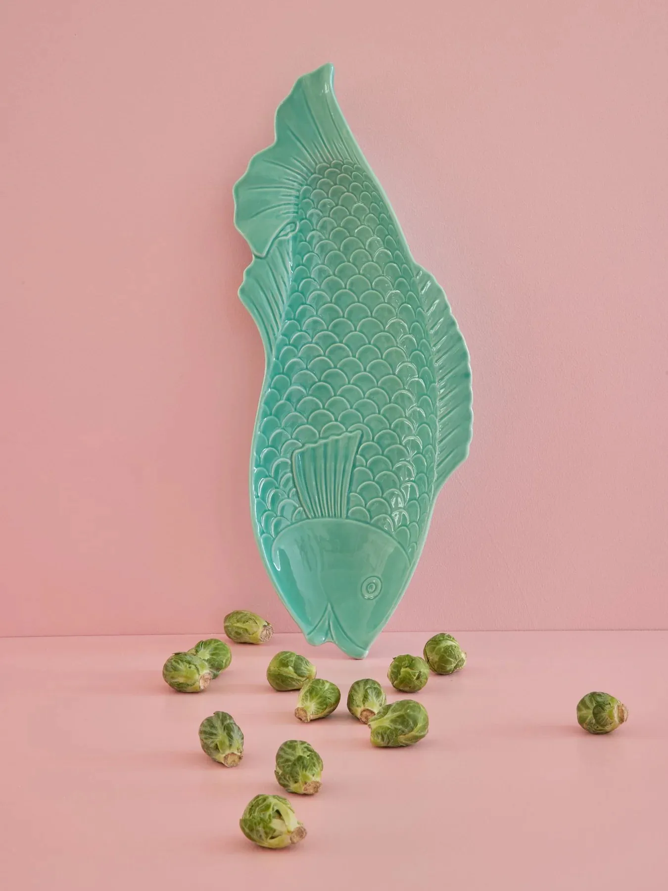 Rice serving plate fisk 20x53 cm, Aqua RICE