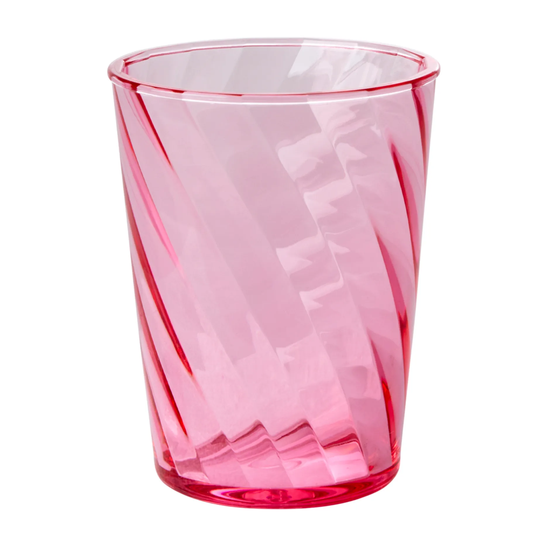 Rice Twisted Swirl drinking glass acrylic 34 cl, Pink RICE