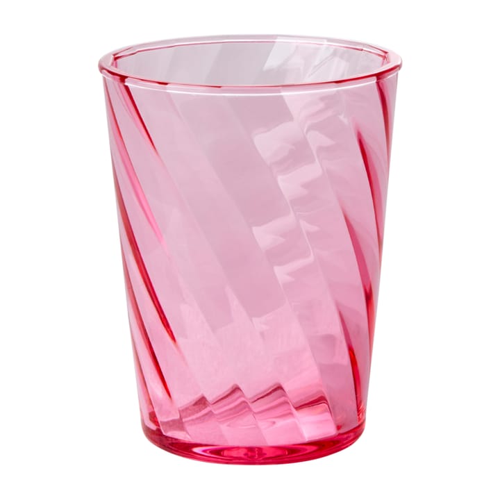 Rice Twisted Swirl drinking glass acrylic 34 cl, Pink RICE