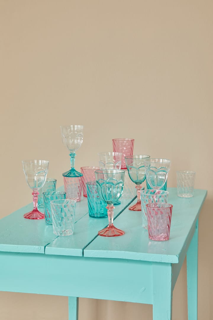 Rice Twisted Swirl drinking glass acrylic 34 cl, Pink RICE