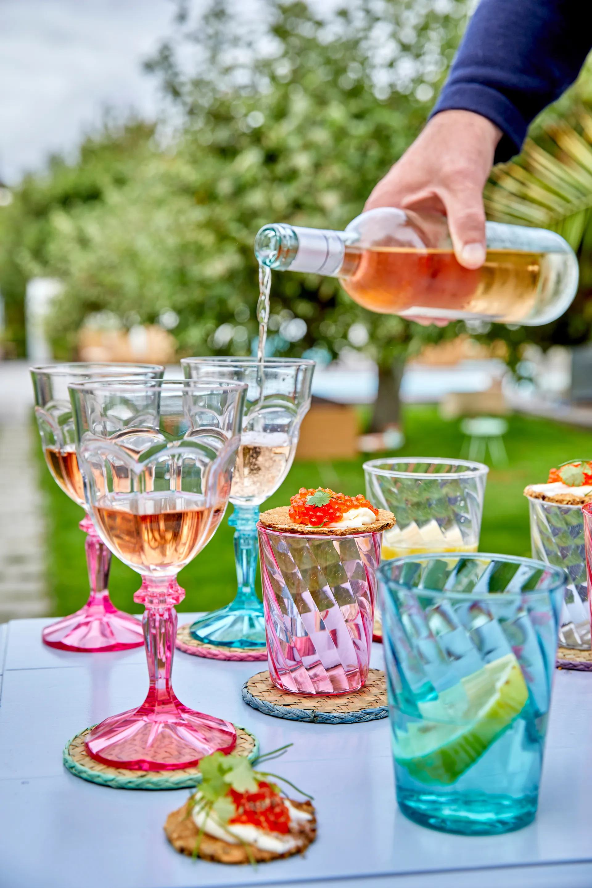 Rice Two Tone wine glass acrylic 26.6 cl, Clear-mint RICE