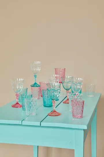 Rice Two Tone wine glass acrylic 26.6 cl - Clear-mint - RICE