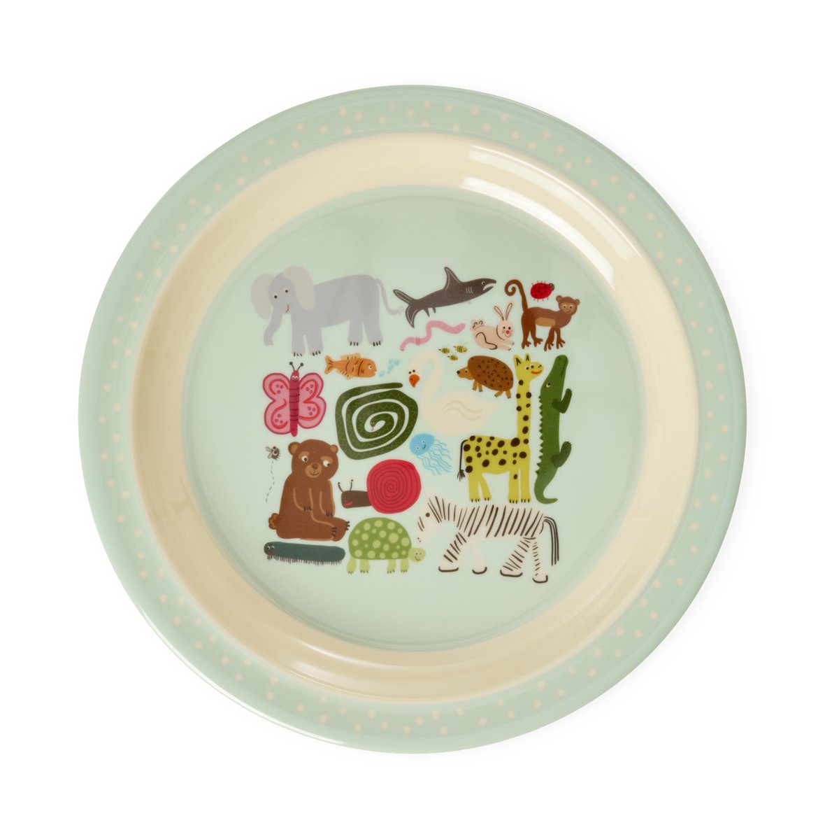 Rice wildlife luncheon plate o22 cm Mint | Scandinavian Design | Dinner plates | Green
