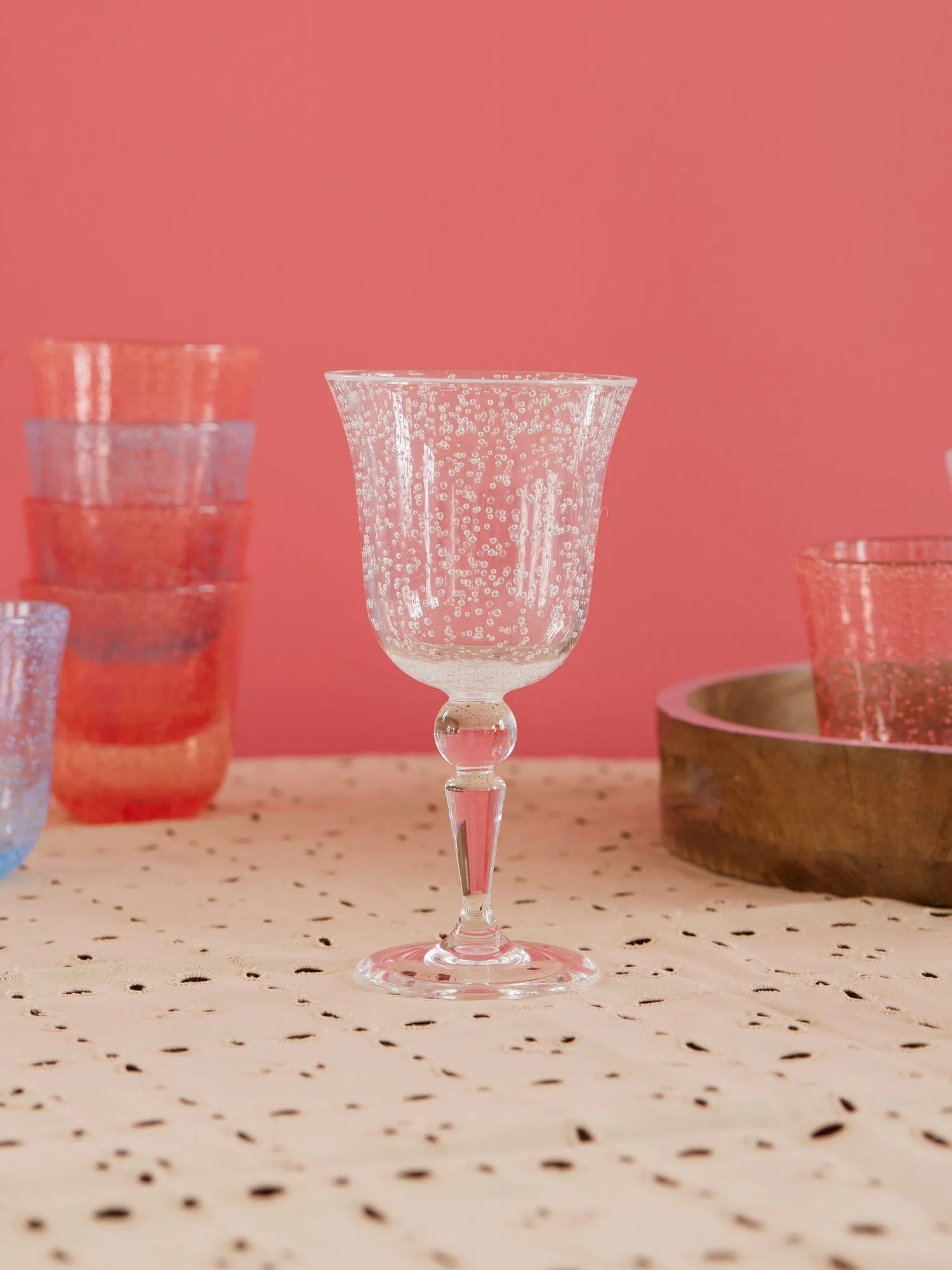 Rice wine glass bubble design 36 cl, Clear RICE