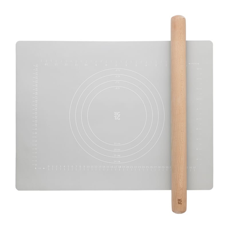 RIG-TIG BAKE-IT rolling pin and baking sheet Light grey