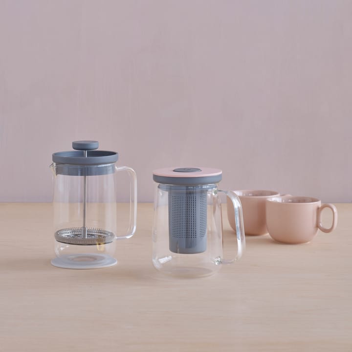 Brew-It tea press 0.7 L, grey-pink RIG-TIG
