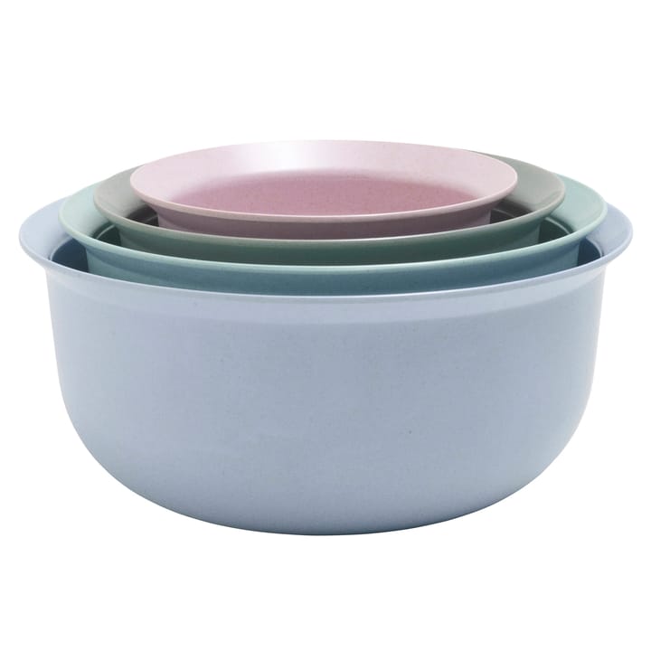 MULTI bowl set 4 pieces, Blue-green-pink RIG-TIG