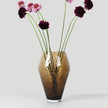 Crushed glass vase large - Sepia brown - Ro Collection