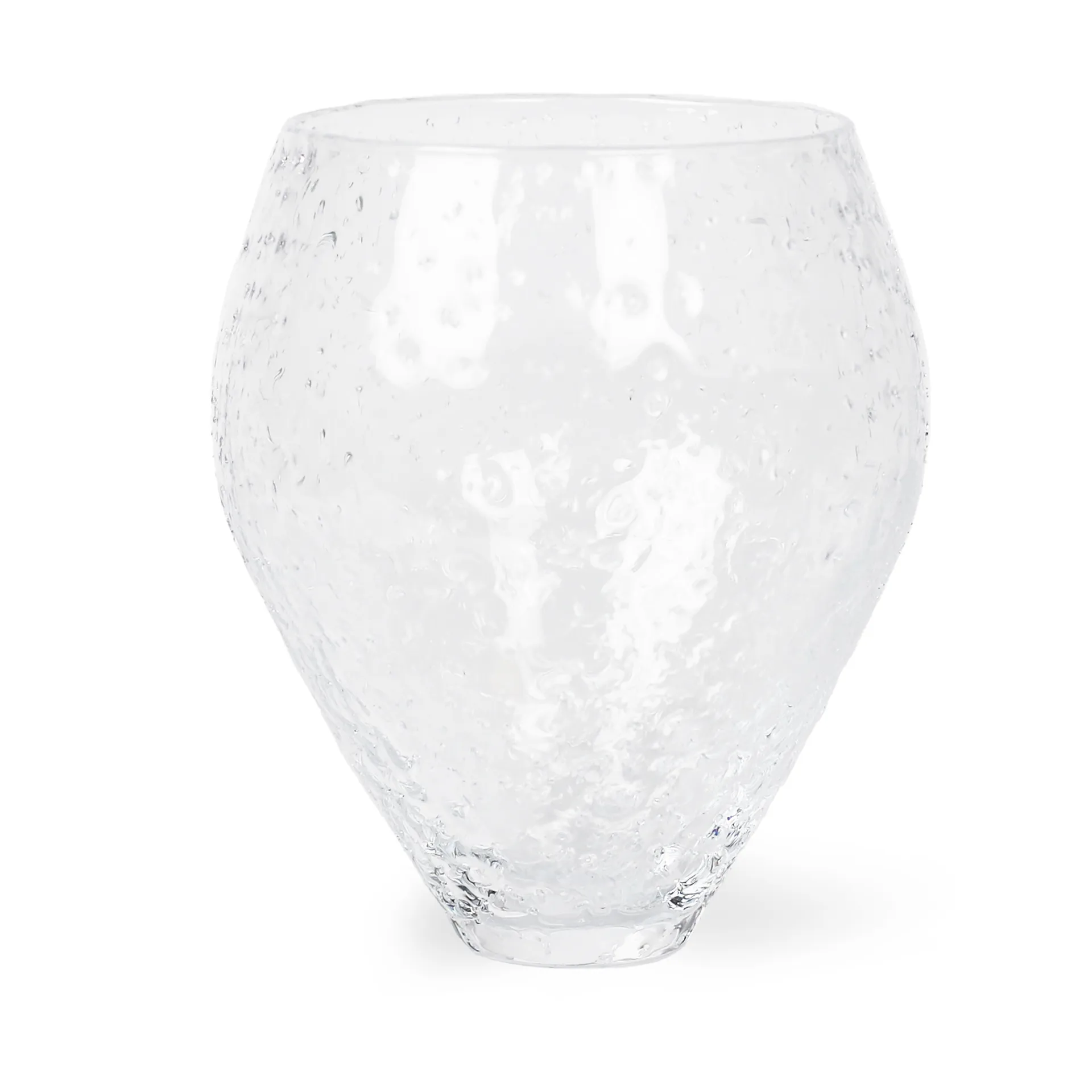 Crushed glass vase medium, Clear Ro Collection