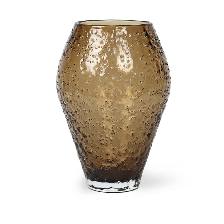 Crushed glass vase small - Sepia brown - Ro Collection
