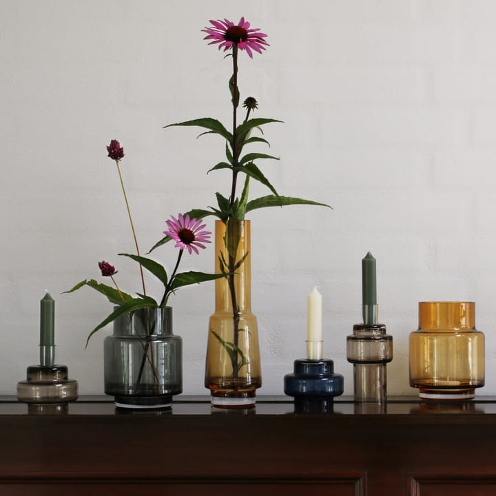 Glass candlestick no. 54, sepia brown Ro Collection