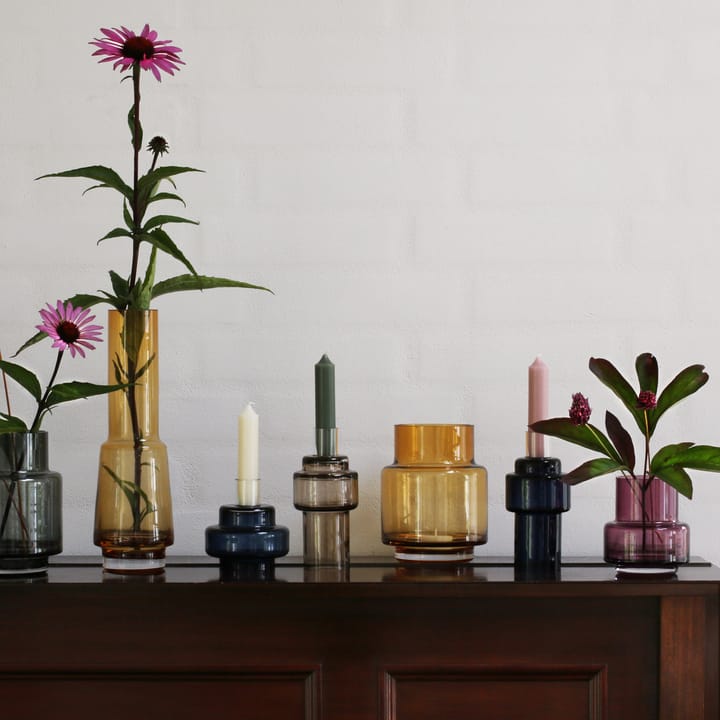 Glass candlestick no. 55 - indigo blue - Ro Collection