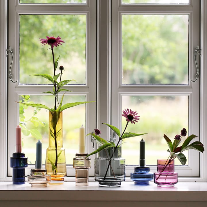 Glass candlestick no. 55 - indigo blue - Ro Collection